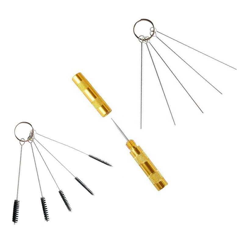 Airbrush -Reinigungs- und Reparaturwerkzeugkit Edelstahlnadelbürste Set